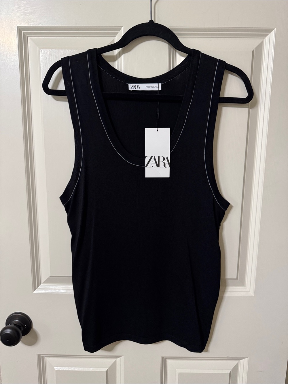 Zara Black Scoop Neck Tank Top